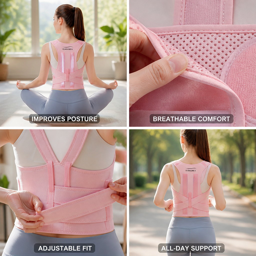 Posture Corrector Breathable Adjustable Shoulder & Lumbar Support