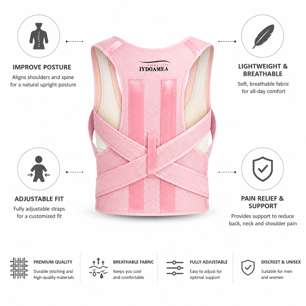 Posture Corrector Breathable Adjustable Shoulder & Lumbar Support