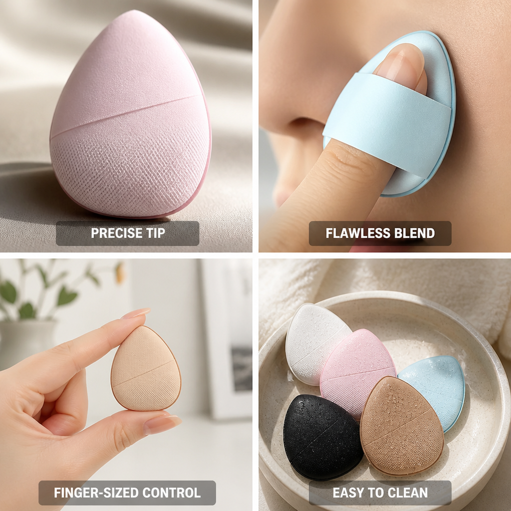 Powder Puff Teardrop Precision Tip & Finger-Size Control
