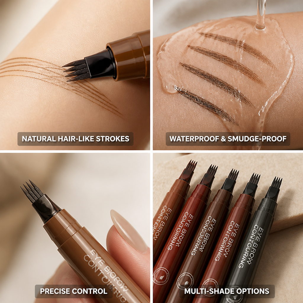Precision Brow Pen Multi-Pronged Micro Tip Smudge-Proof & Waterproof