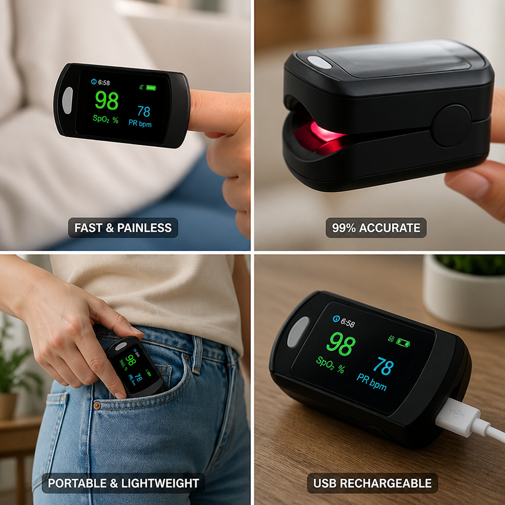 Pulse Oximeter 5-Second Oxygen Saturation & Heart Rate