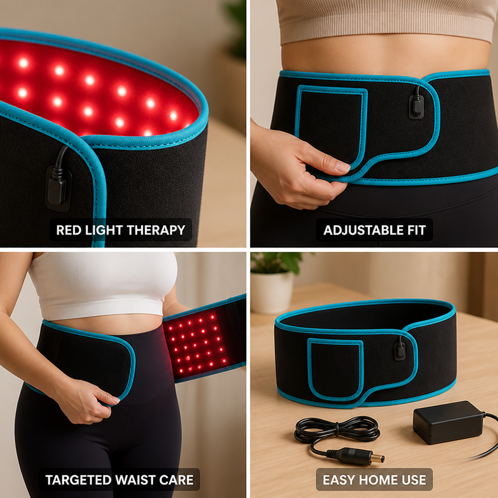 Red Light Therapy Belt Targeted Adjustable Waist Strap