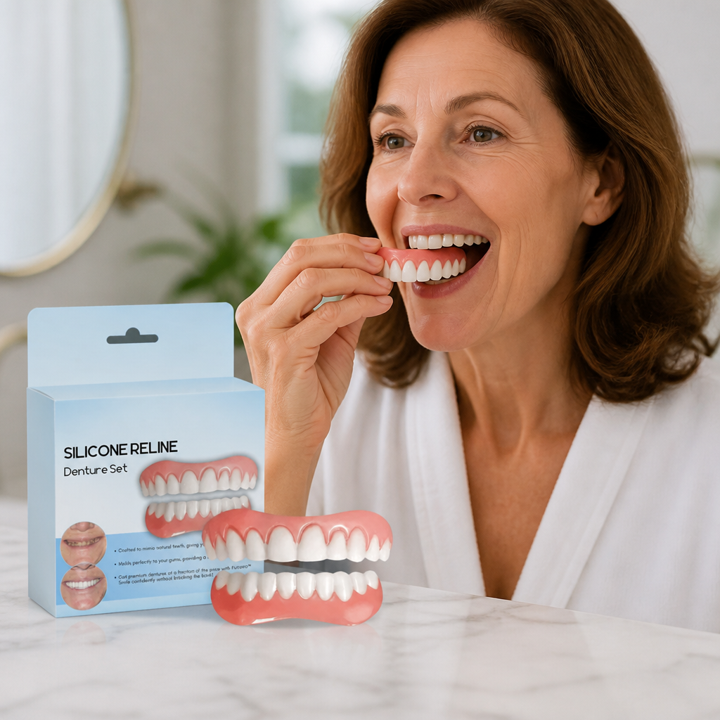 Removable Denture Set Natural-Look Comfort-Fit Silicone