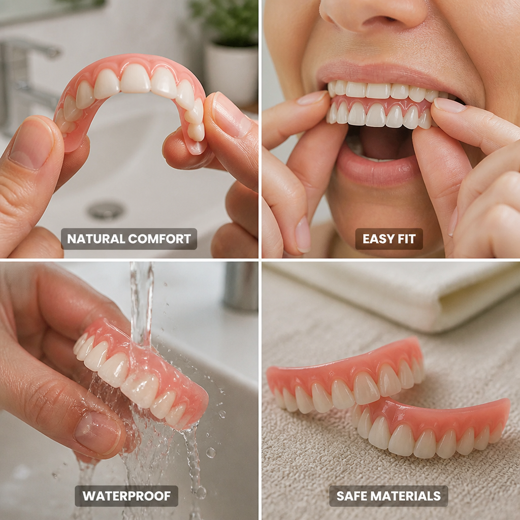 Removable Denture Set Natural-Look Comfort-Fit Silicone
