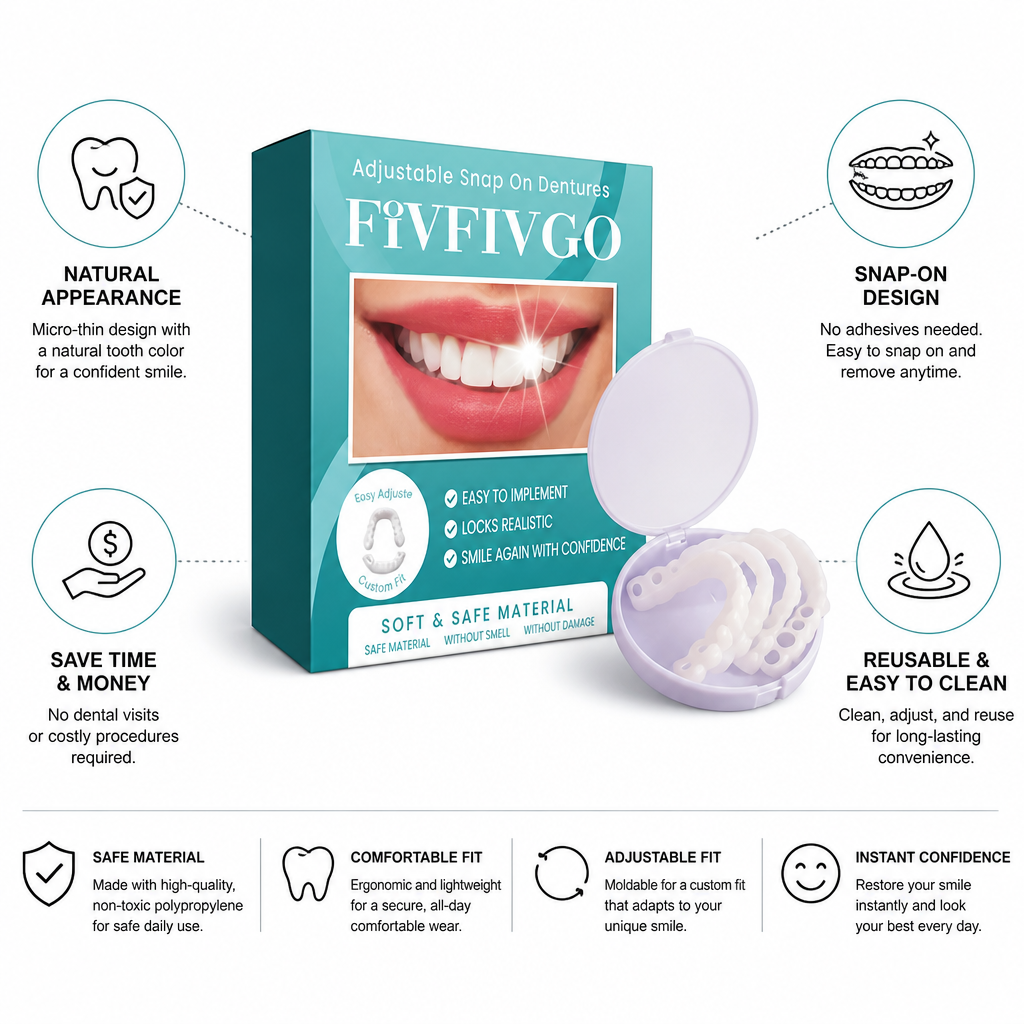Removable Veneers Snap-On Adjustable Natural-Looking
