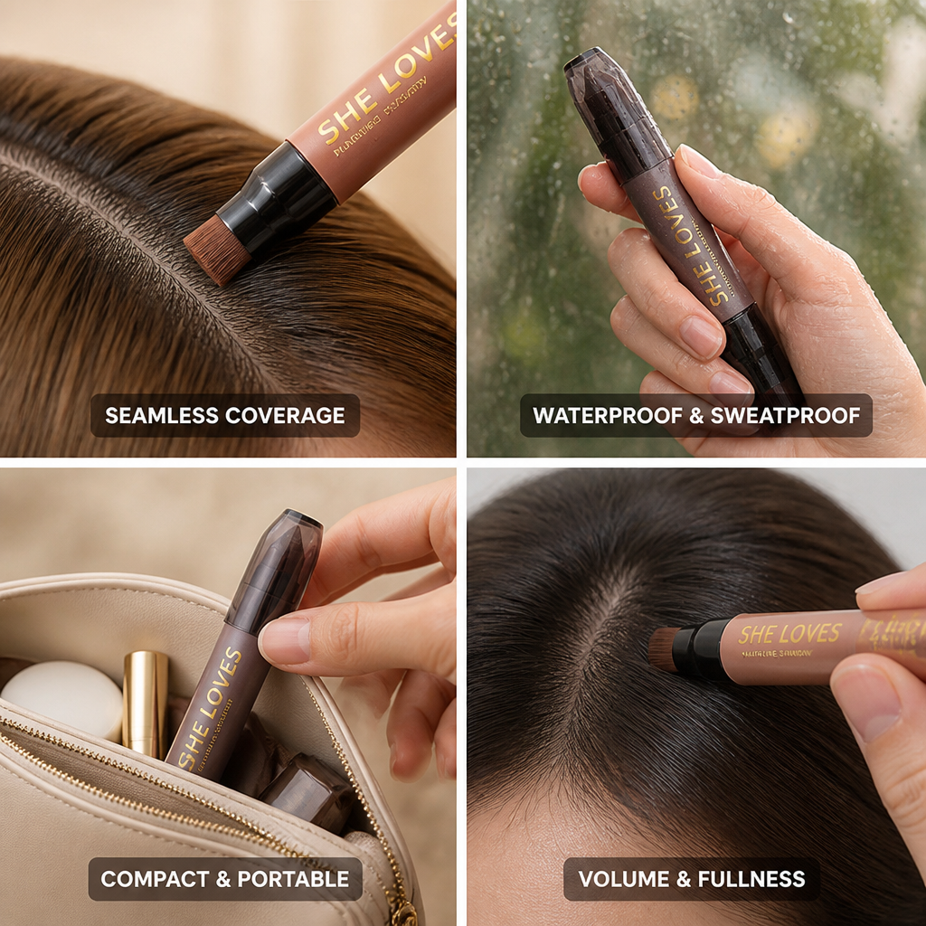 Root Touch-Up Stick Waterproof & Sweat-Resistant Squalane-Enriched