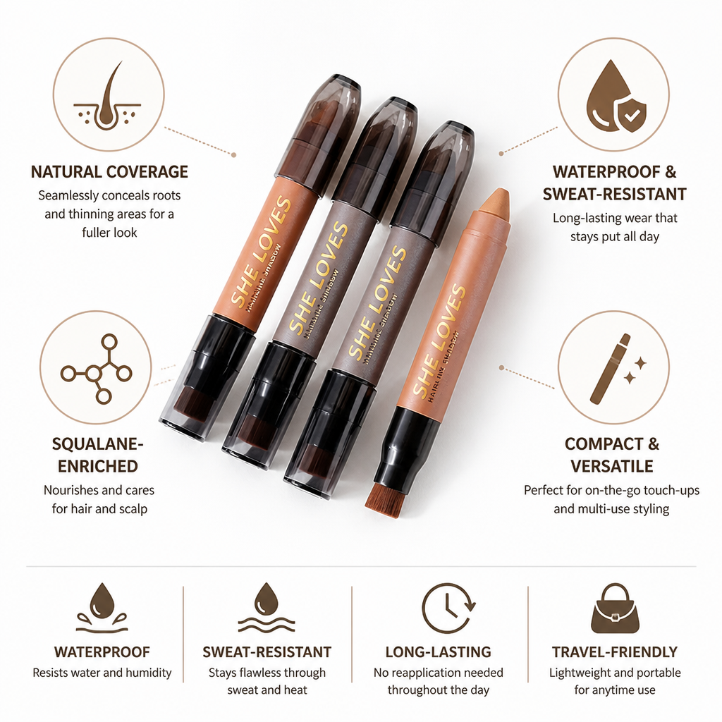 Root Touch-Up Stick Waterproof & Sweat-Resistant Squalane-Enriched