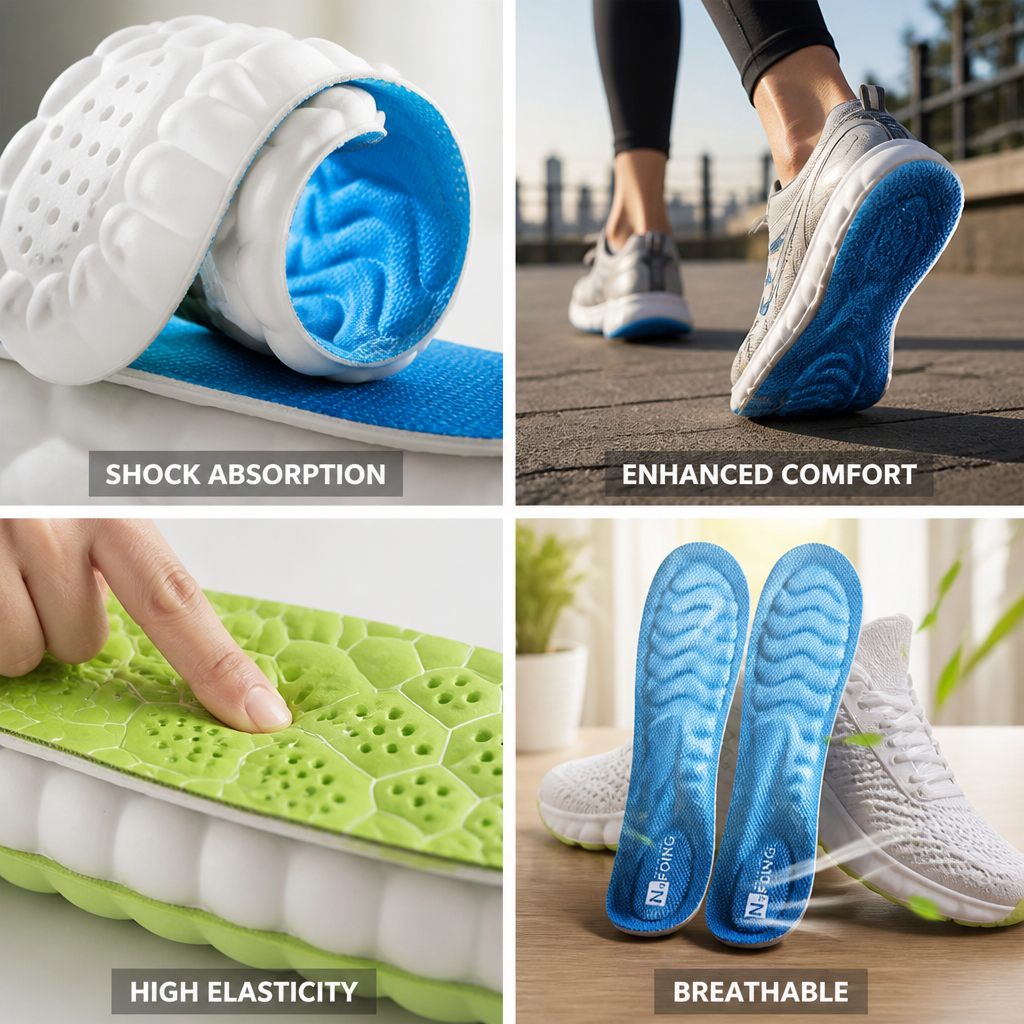 Running Insoles Shock-Absorbing High-Elasticity Breathable