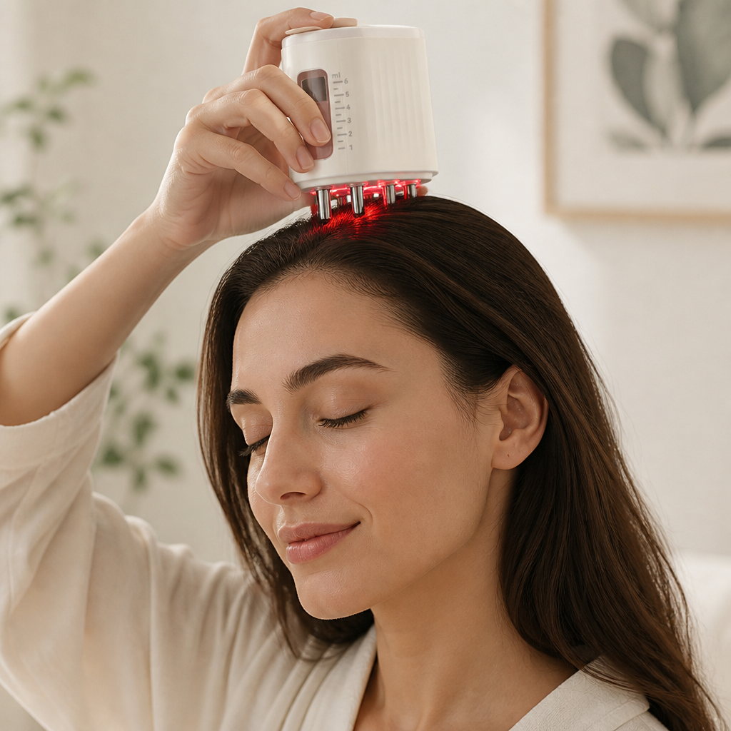 Scalp Massager Red Light Therapy & Oil Applicator