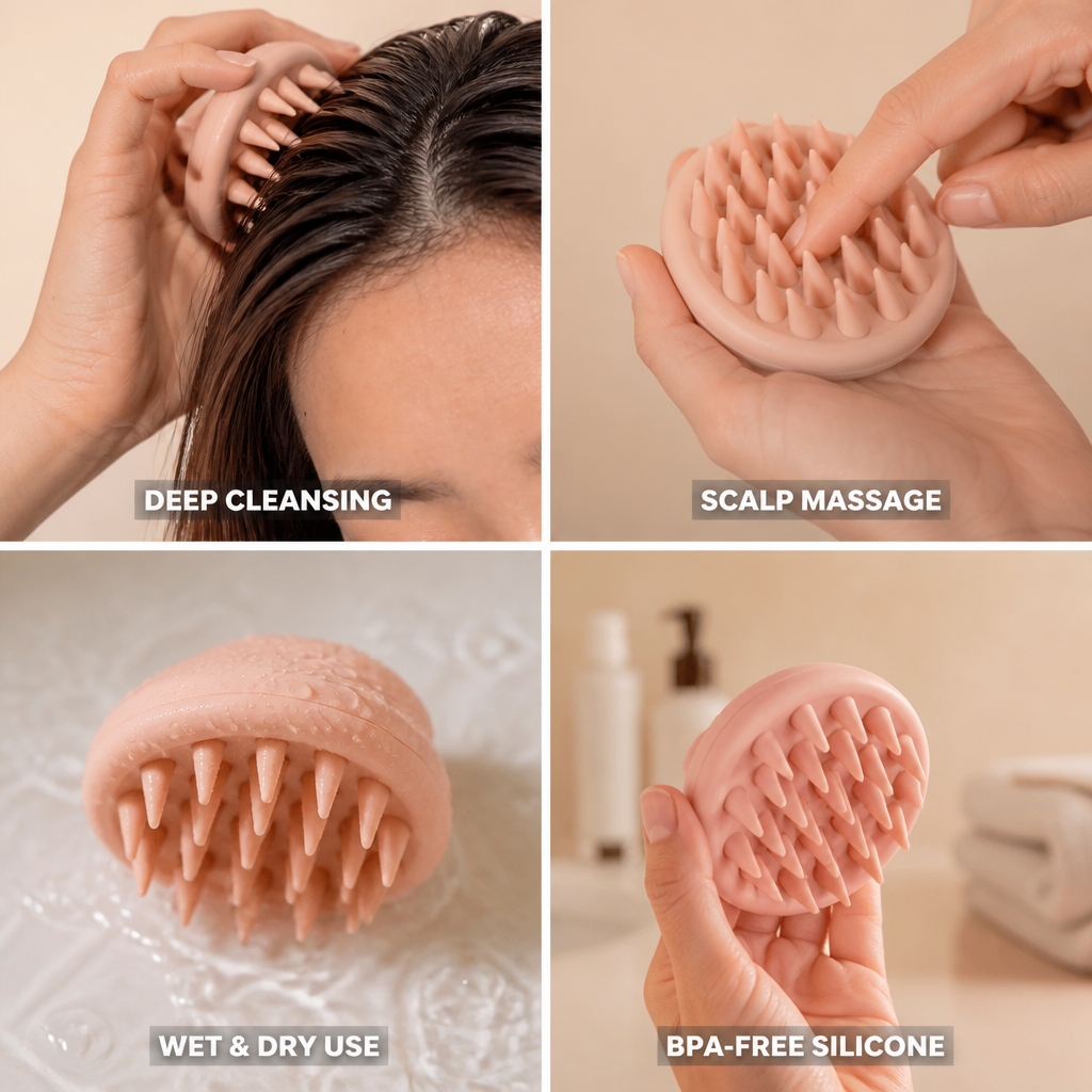 Scalp Scrubber Silicone BPA-Free Deep Cleansing