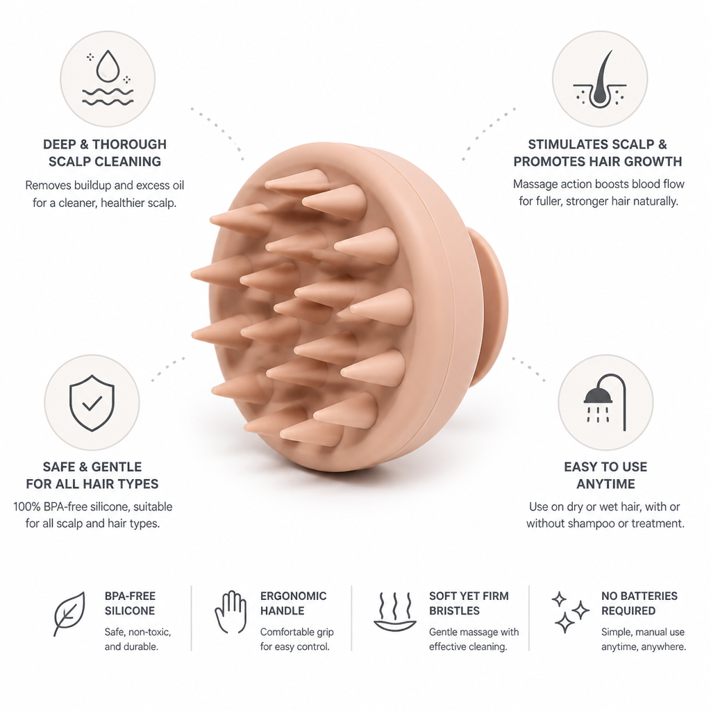 Scalp Scrubber Silicone BPA-Free Deep Cleansing