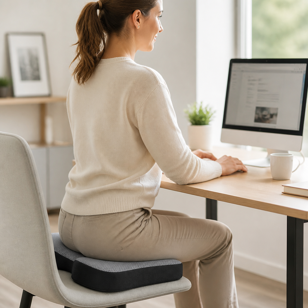 Seat Cushion Contoured Memory Foam & Cooling Gel
