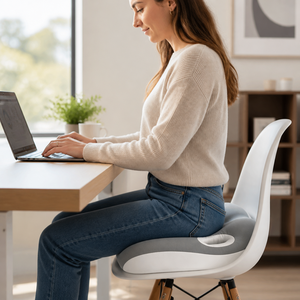 Seat Cushion Ergonomic Contoured Pressure Relief Removable Cover