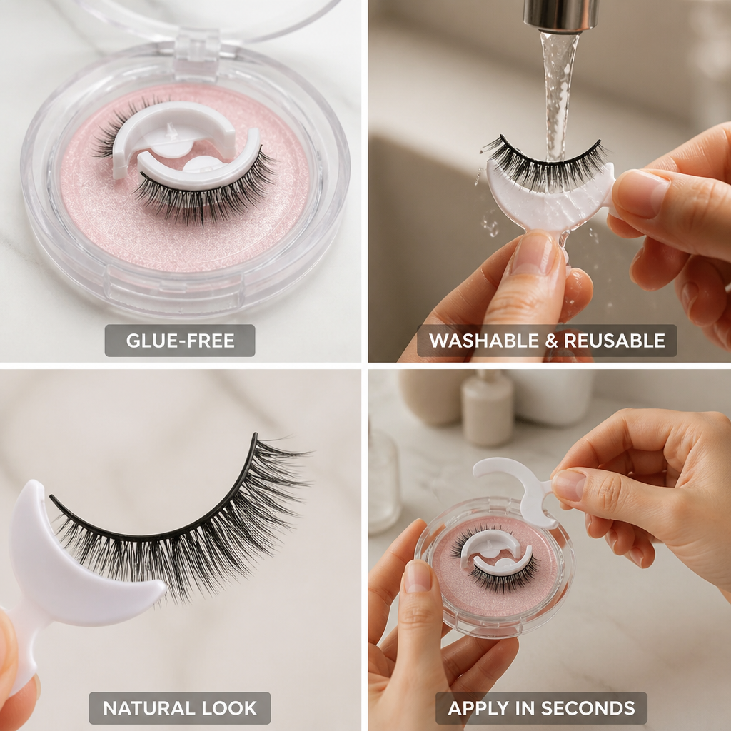 Self-Adhesive Eyelashes Natural Look Reusable & Washable