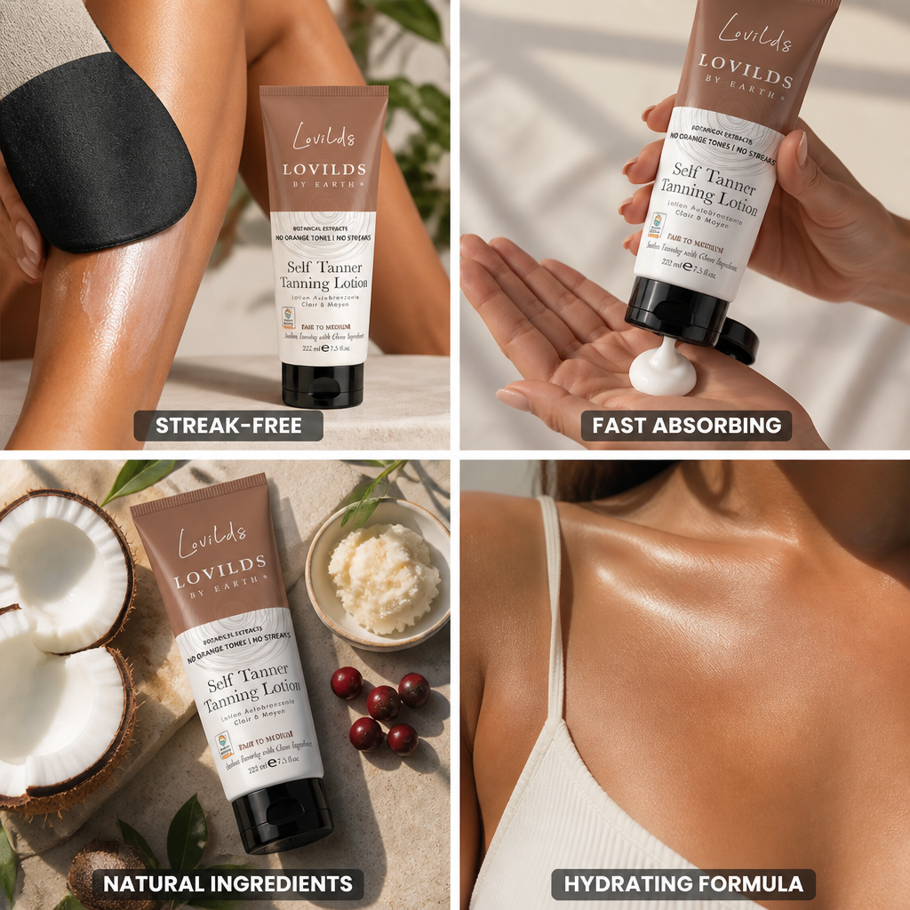 Self-Tanning Lotion Fast-Absorbing Streak-Free Hydrating