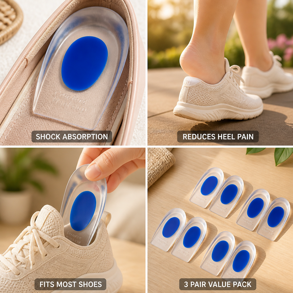 Shoe Heel Pads Silicone Shock-Absorbing 3 Pairs