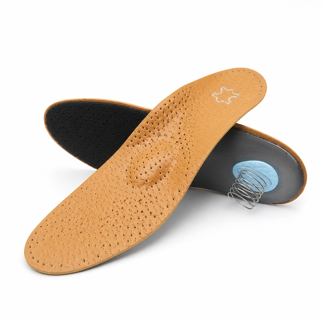 Shoe Insoles Arch Support Cowhide Leather & Activated Carbon