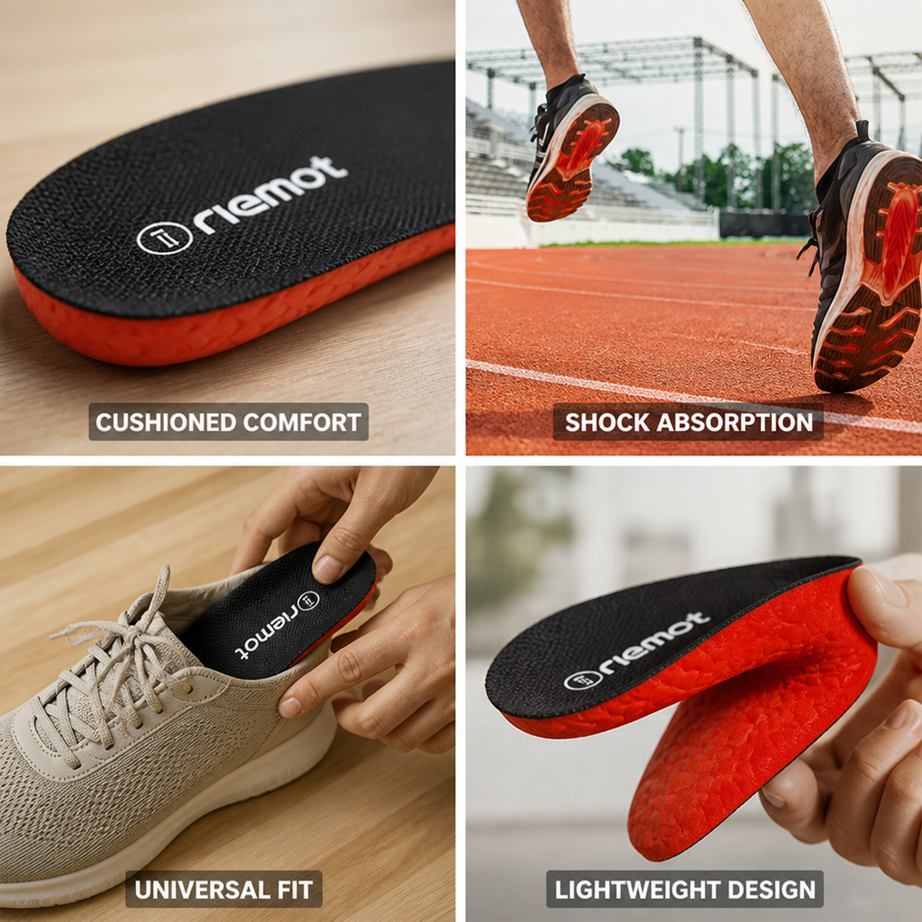 Shoe Insoles Cushioned Shock-Absorbing Universal Fit