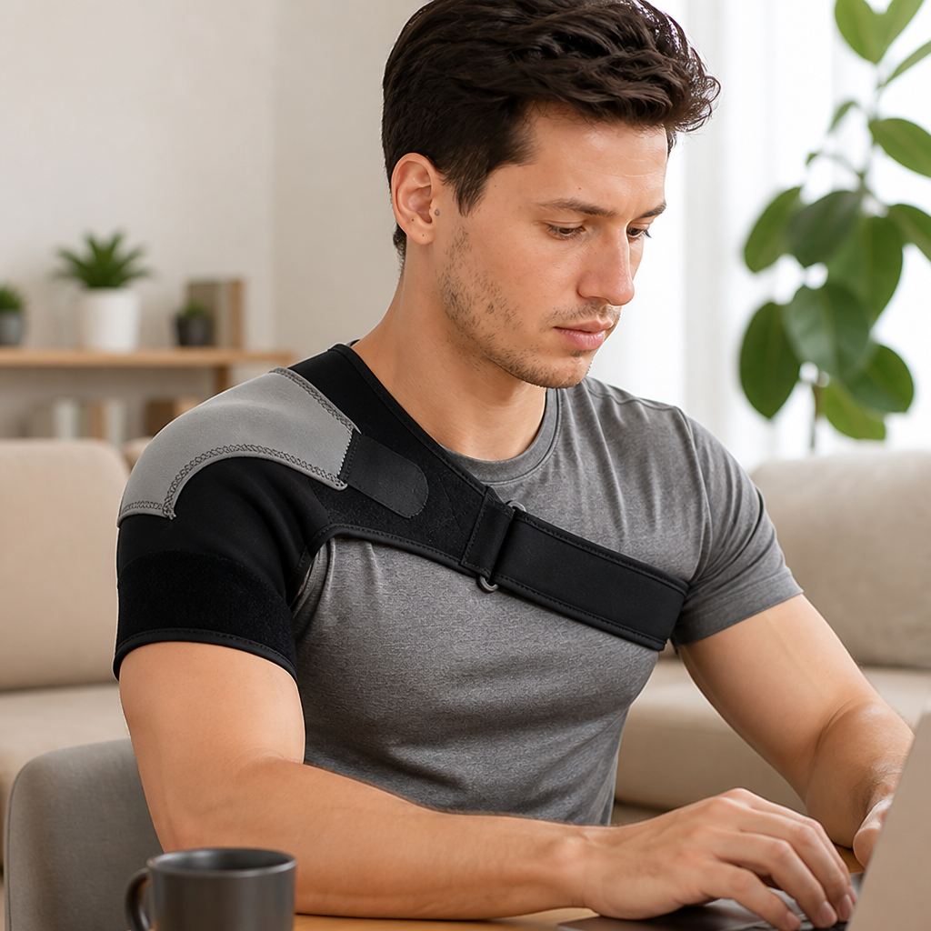 Shoulder Brace Adjustable Stabilizing Perforated Neoprene