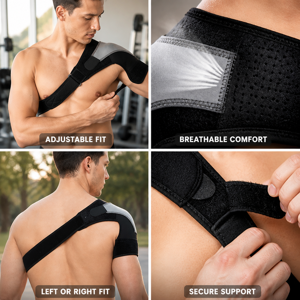 Shoulder Brace Adjustable Stabilizing Perforated Neoprene