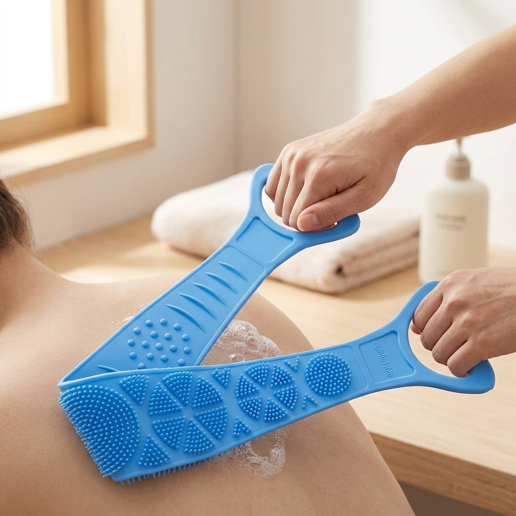 Shower Brush Double-Sided Silicone Exfoliating & Massaging
