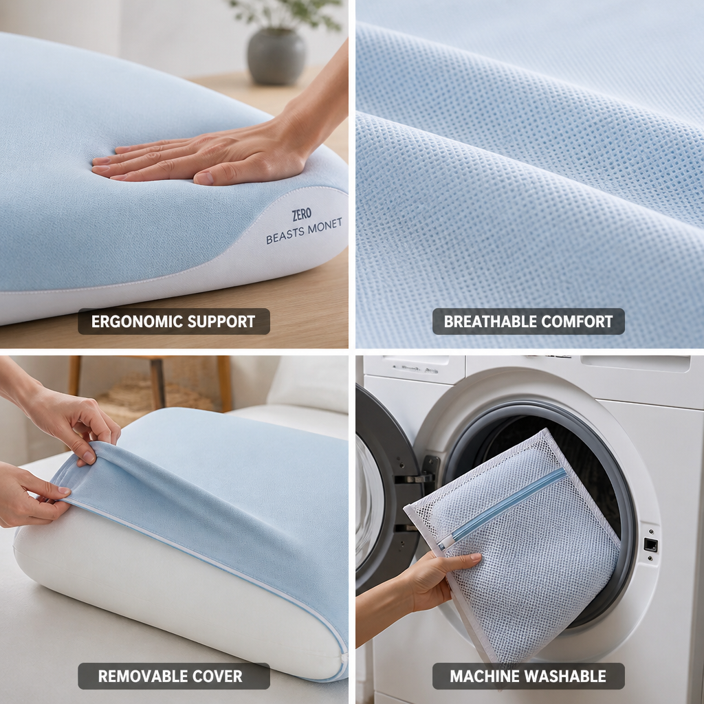 Sleep Mat Ergonomic Memory Foam Removable & Machine-Washable Cover