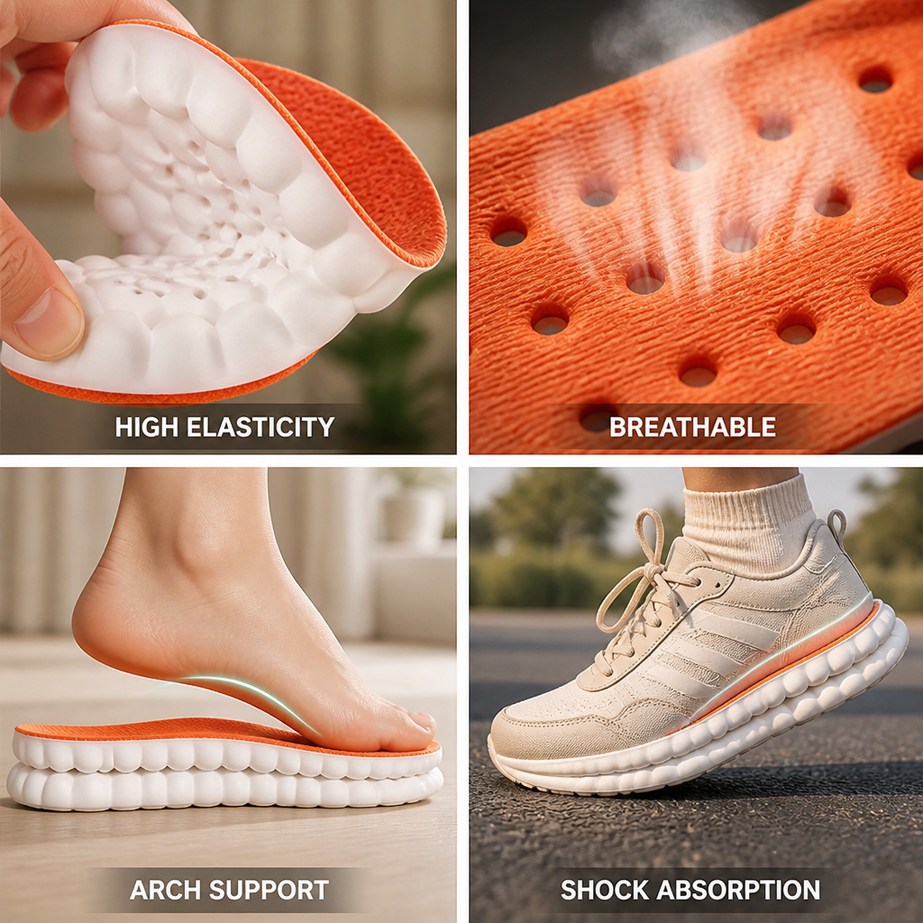 Sports Insoles Breathable High Elastic Arch Support & Cushioning