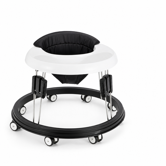 Stainless Steel Frame With Anti-Rollover Bumper Baby Walker (2-in-1 Seated & Push-Along)