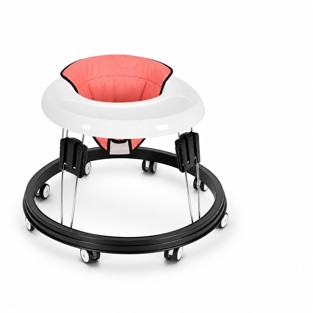 Stainless Steel Frame With Anti-Rollover Bumper Baby Walker (2-in-1 Seated & Push-Along)