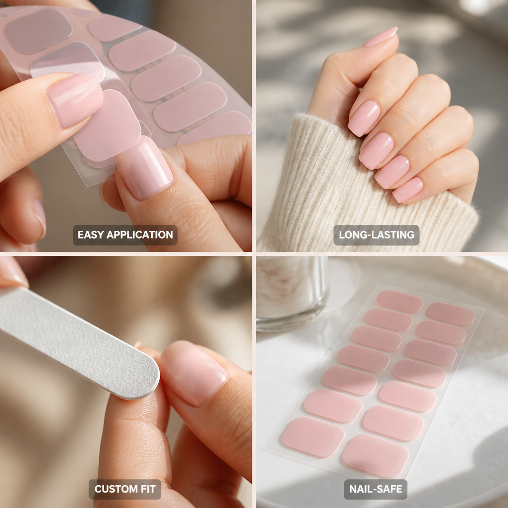 Stick-On Nail Covers Gel Finish 14-Day Wear