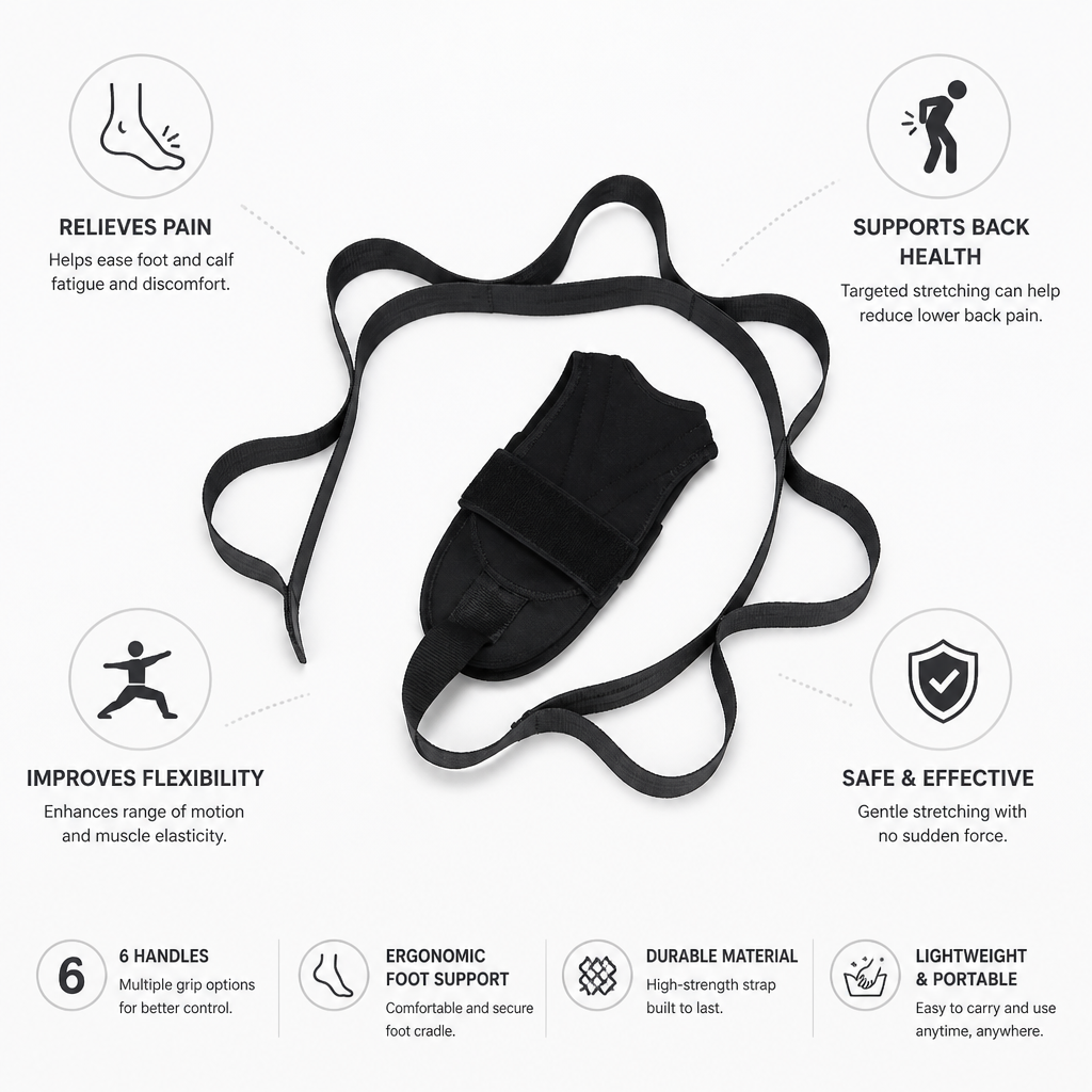 Stretching Strap 6-Handle Ergonomic Foot Support