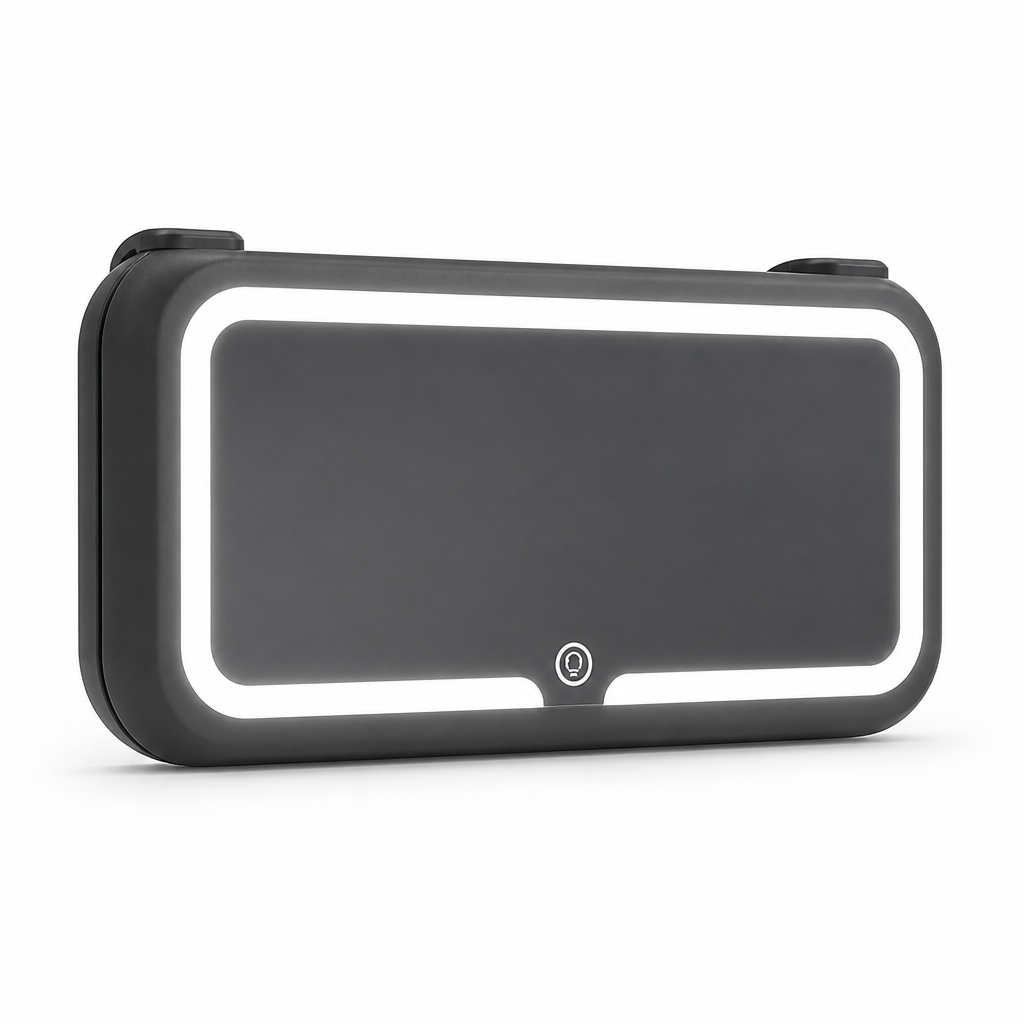 Sun Visor Mirror Dimmable Touchscreen LED Clip-On