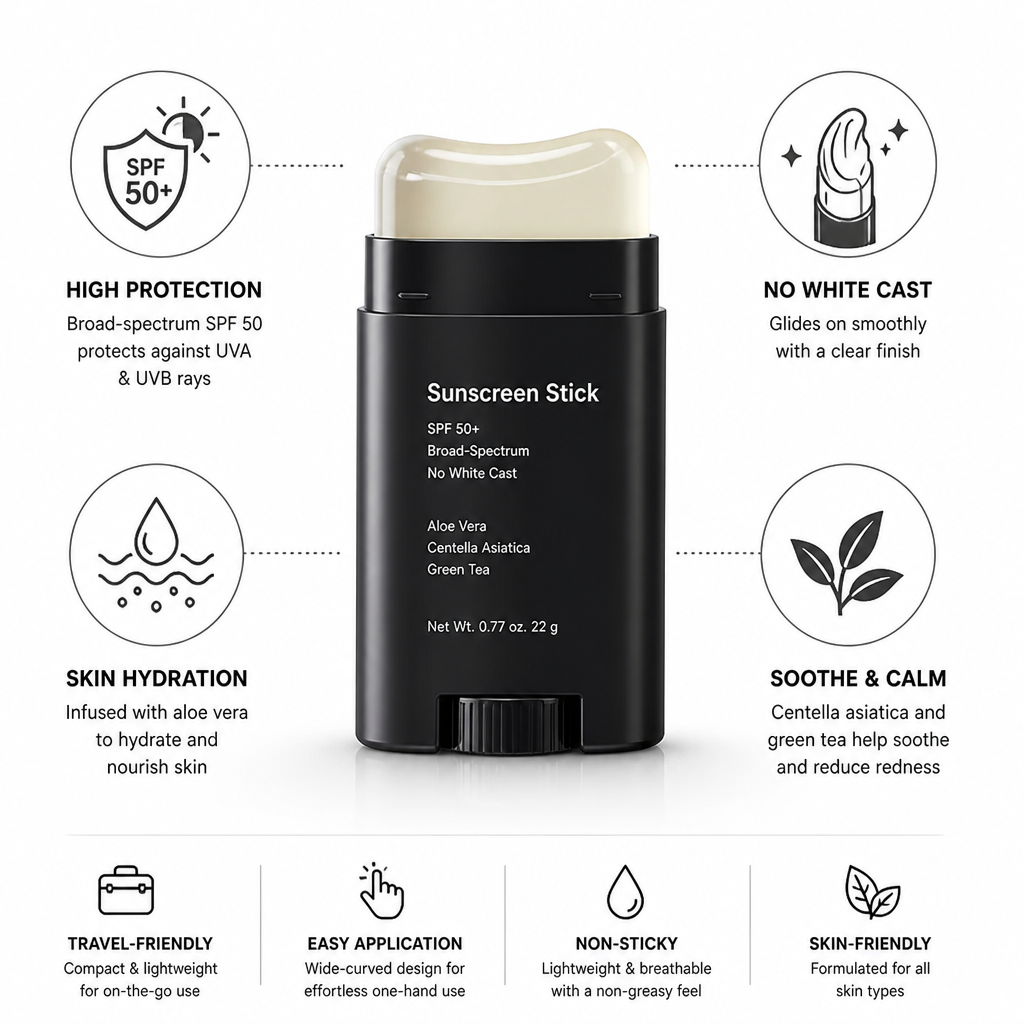Sunscreen Stick SPF 50+ Broad-Spectrum No White Cast
