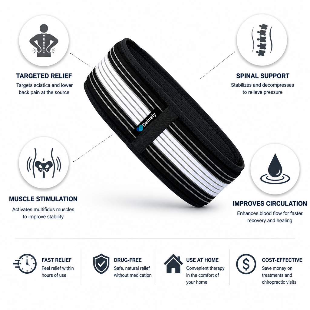 Targeted Compression & Acupressure Sciatica Relief Belt (Adjustable)