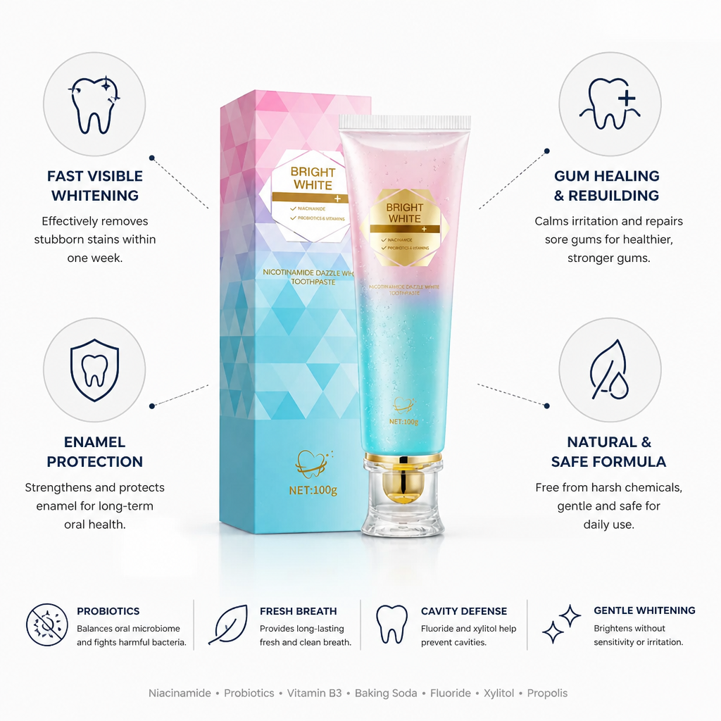 Toothpaste Whitening Niacinamide & Probiotics Gum Repair
