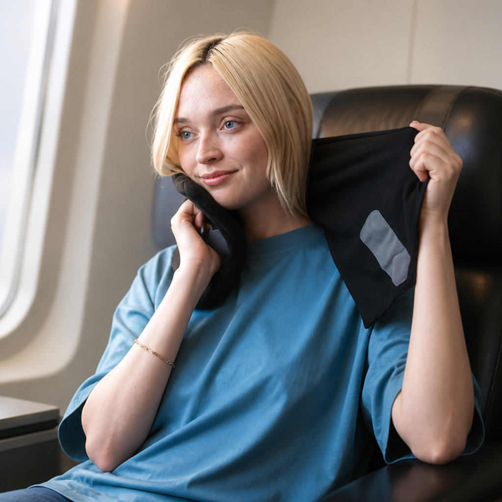 Travel Neck Pillow Ergonomic Support Breathable Compact & Lightweight