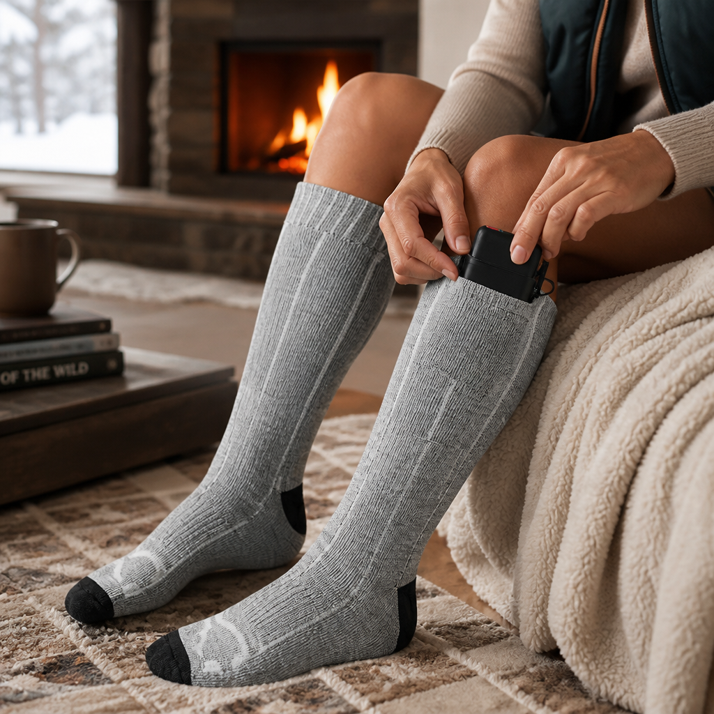 Unisex Calf-Length Rechargeable Heated Socks (3 Heat Levels)