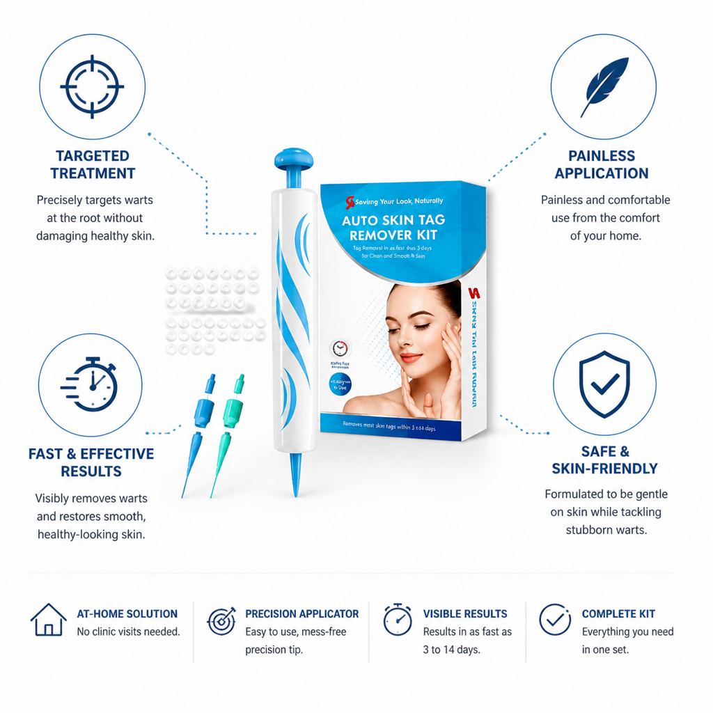 Wart Removal Kit Targeted Root Treatment Painless Applicator Skin-Safe