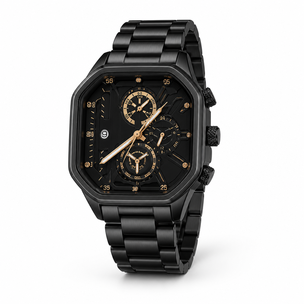 Watch Quartz Movement 30M Water-Resistant Leather & Steel Straps