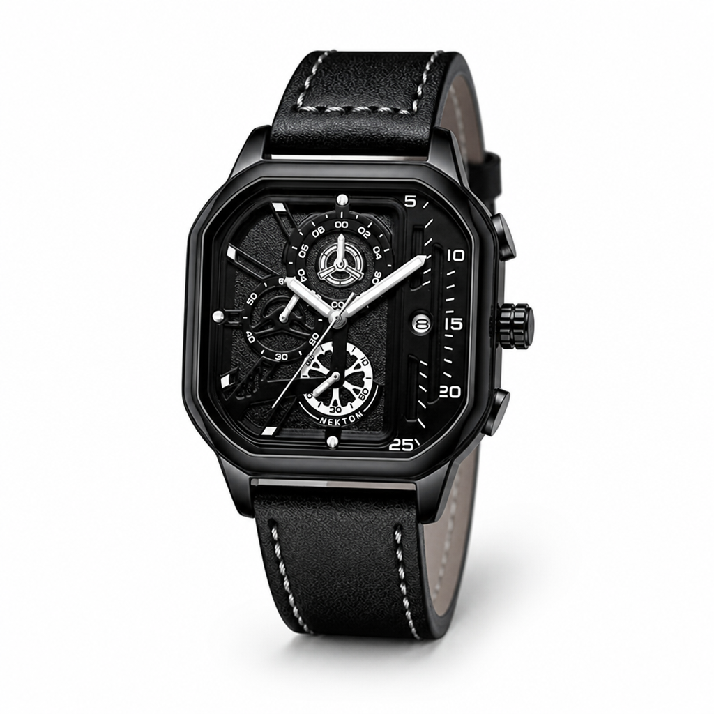 Watch Quartz Movement 30M Water-Resistant Leather & Steel Straps