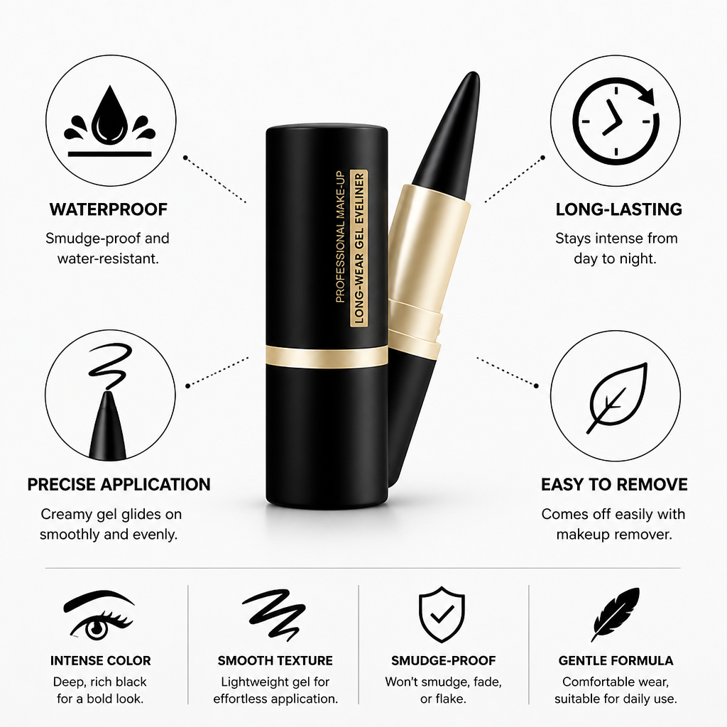 Waterproof Gel Eyeliner Creamy Precision Long-Lasting
