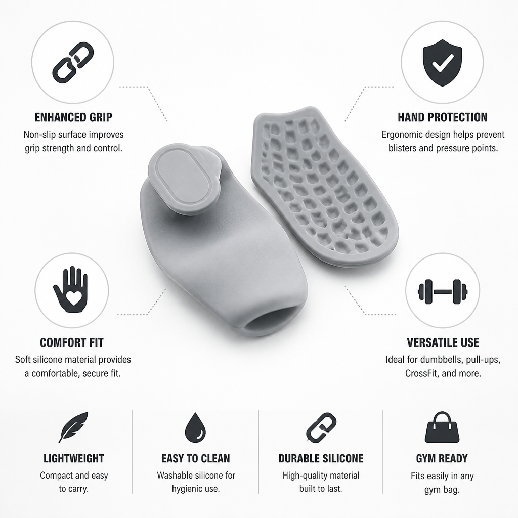 Weightlifting Hand Grips Ergonomic Non-Slip Silicone