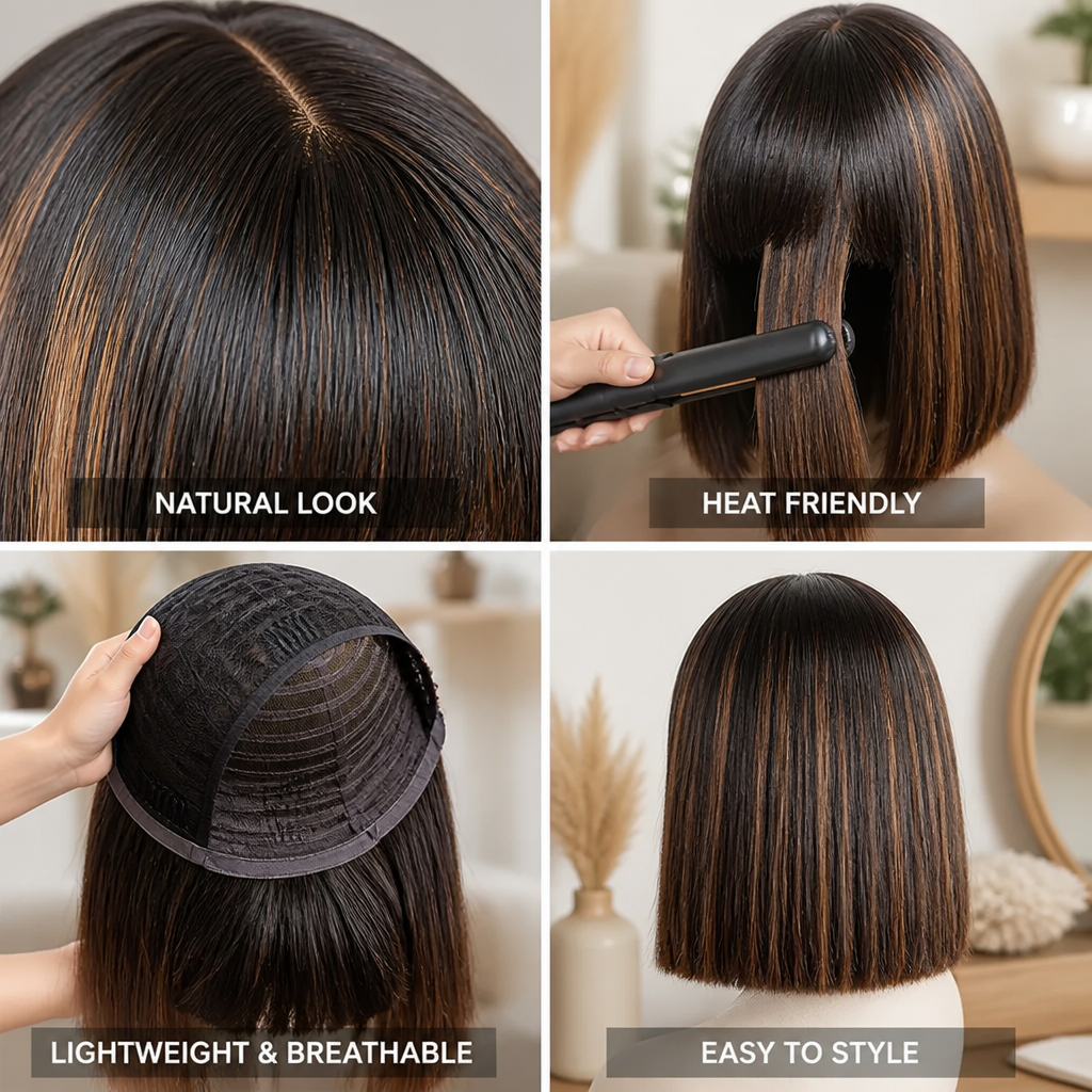 Wig Shoulder-Length Natural-Looking Heat-Friendly Fiber