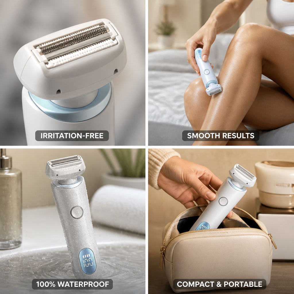 Women's Electric Shaver 3D Arc Blades Waterproof Irritation-Free