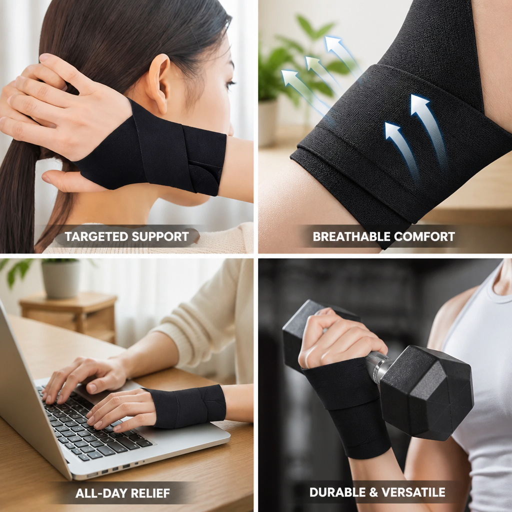 Wrist Brace Elastic Compression & Adjustable Straps